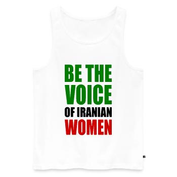 Be the voice of iranian women - Men's Premium Organic Tank Top - white - Front - AI Model Male 178 light (178cm)