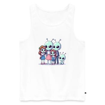 Außerirdische Familie T-Shirt - Männer Premium Bio Tank Top - Weiß - Vorne - Michal (187cm)