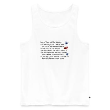 law of applied microbiology - Männer Premium Bio Tank Top - Weiß - Vorne - AI Model Male 178 light (178cm)