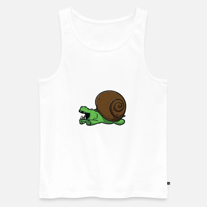 Hippo Nilpferd Flusspferd Schnecke Trend Geschenk - Männer Premium Bio Tank Top - Weiß