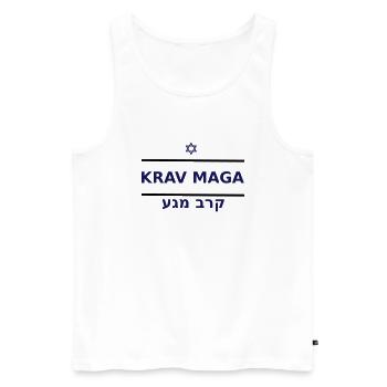 KRAV MAGA - Débardeur bio Premium Homme - blanc - Devant - AI Model Male 178 light (178cm)
