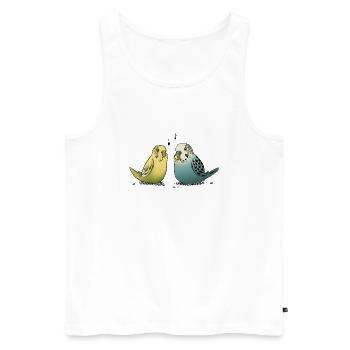 Wellensittiche - Männer Premium Bio Tank Top - Weiß - Vorne - AI Model Male 178 light (178cm)