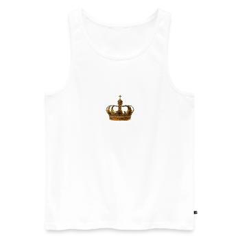 Couronne de fête triomphale - Débardeur bio Premium Homme - blanc - Devant - AI Model Male 178 light (178cm)