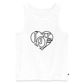 Love Herz, Geschenkidee für Freund oder Freundin - Männer Premium Bio Tank Top - Weiß - Vorne - AI Model Male 178 light (178cm)
