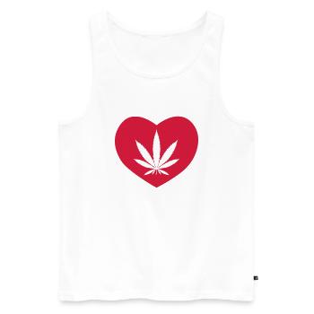Cadeau de cannabis de cannabis cannabis Weed love 420 - Débardeur bio Premium Homme - blanc - Devant - AI Model Male 178 light (178cm)