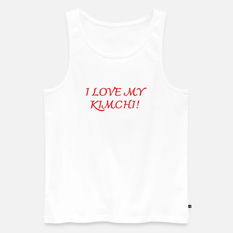 Ich liebe mein Kimchi - Männer Premium Bio Tank Top - Weiß