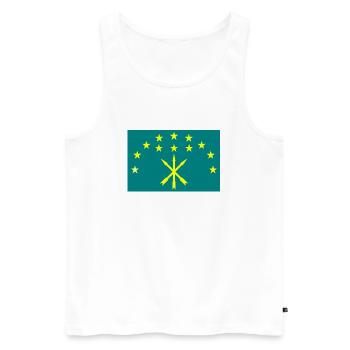 Circassian Israeli flag - Men's Premium Organic Tank Top - white - Front - AI Model Male 178 light (178cm)