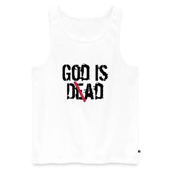 God is D(e)ad - God is Dead vs. God is Dad - Männer Premium Bio Tank Top - Weiß - Vorne - AI Model Male 178 light (178cm)