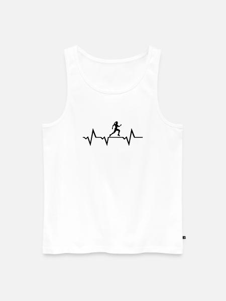 Running Woman & Heartbeat - Men's Premium Organic Tank Top - white