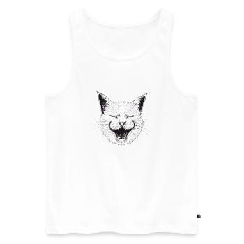LOL Cat - Men's Premium Organic Tank Top - white - Front - Michal (187cm)