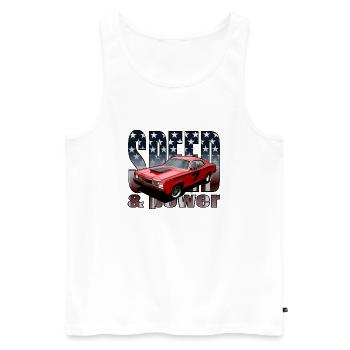 MuskelCar - Männer Premium Bio Tank Top - Weiß - Vorne - AI Model Male 178 light (178cm)