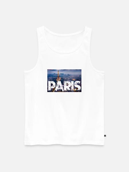 Paris Eiffelturm - Männer Premium Bio Tank Top - Weiß
