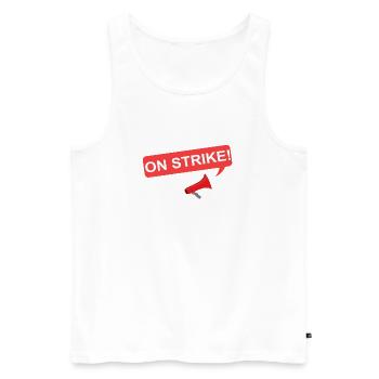 ON STRIKE Poster - Men's Premium Organic Tank Top - white - Front - AI Model Male 178 light (178cm)