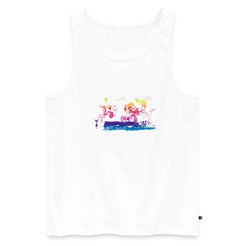 bmx - Männer Premium Bio Tank Top - Weiß - Vorne - AI Model Male 178 light (178cm)