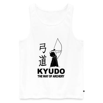 Kyudo - Japanisches Bogenschießen - Männer Premium Bio Tank Top - Weiß - Vorne - AI Model Male 178 light (178cm)