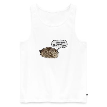 Phoque épais rêve de poisson / Chubby Seal I - Débardeur bio Premium Homme - blanc - Devant - AI Model Male 178 light (178cm)
