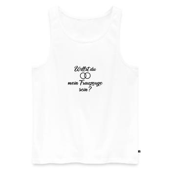 Willst du mein Trauzeuge sein? - Männer Premium Bio Tank Top - Weiß - Vorne - Michal (187cm)