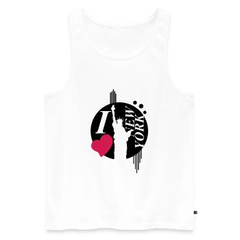 i love new york - Débardeur bio Premium Homme - blanc - Devant - AI Model Male 178 light (178cm)
