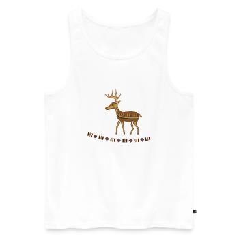 deer - Men's Premium Organic Tank Top - white - Front - Michal (187cm)