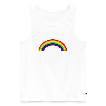Regenbogen - Männer Premium Bio Tank Top - Weiß - Vorne - AI Model Male 178 light (178cm)