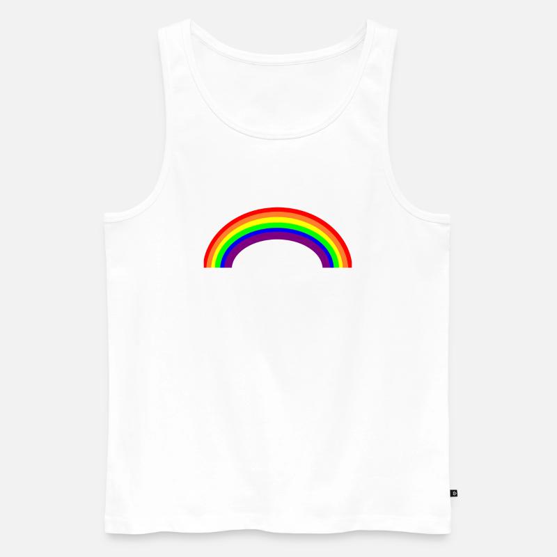 Regenbogen - Männer Premium Bio Tank Top - Weiß