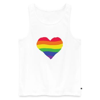 Pride Herz - Regenbogen, Farbe, bunt, lgbtq+ Liebe - Männer Premium Bio Tank Top - Weiß - Vorne - AI Model Male 178 light (178cm)