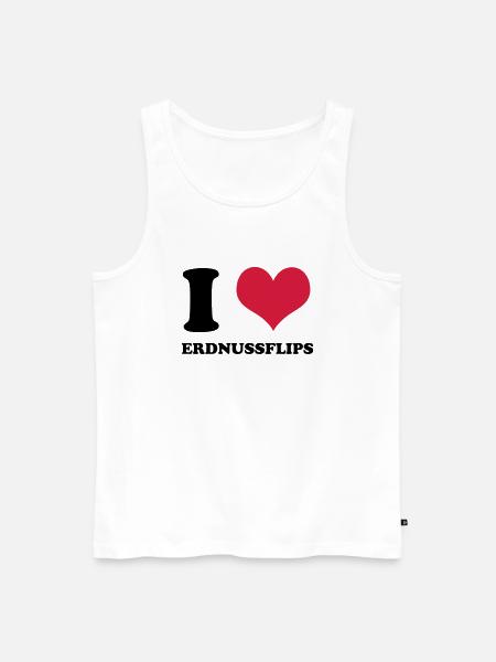 I Love Erdnussflips - Männer Premium Bio Tank Top - Weiß
