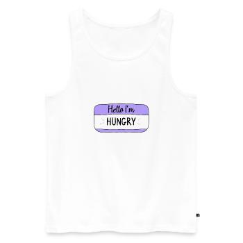 Hello im hungry, funny T-shirt - Men's Premium Organic Tank Top - white - Front - AI Model Male 178 light (178cm)