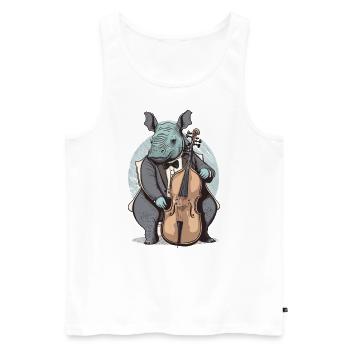 Nashorn - Männer Premium Bio Tank Top - Weiß - Vorne - Michal (187cm)