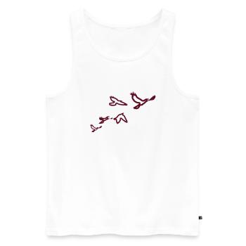 5 Voegel (1 color) - Männer Premium Bio Tank Top - Weiß - Vorne - AI Model Male 178 light (178cm)