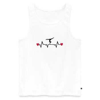 Gymnast, Gymnastics, Heartbeat & Hearts - Men's Premium Organic Tank Top - white - Front - Michal (187cm)