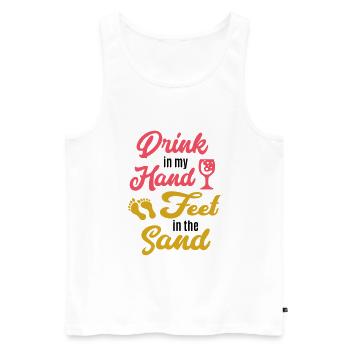 Été soleil plage vacances Beach party cocktail fun - Débardeur bio Premium Homme - blanc - Devant - Michal (187cm)
