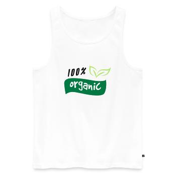100% Organic Organic Green Logo Natur Öko Bio - Men's Premium Organic Tank Top - white - Front - AI Model Male 178 light (178cm)