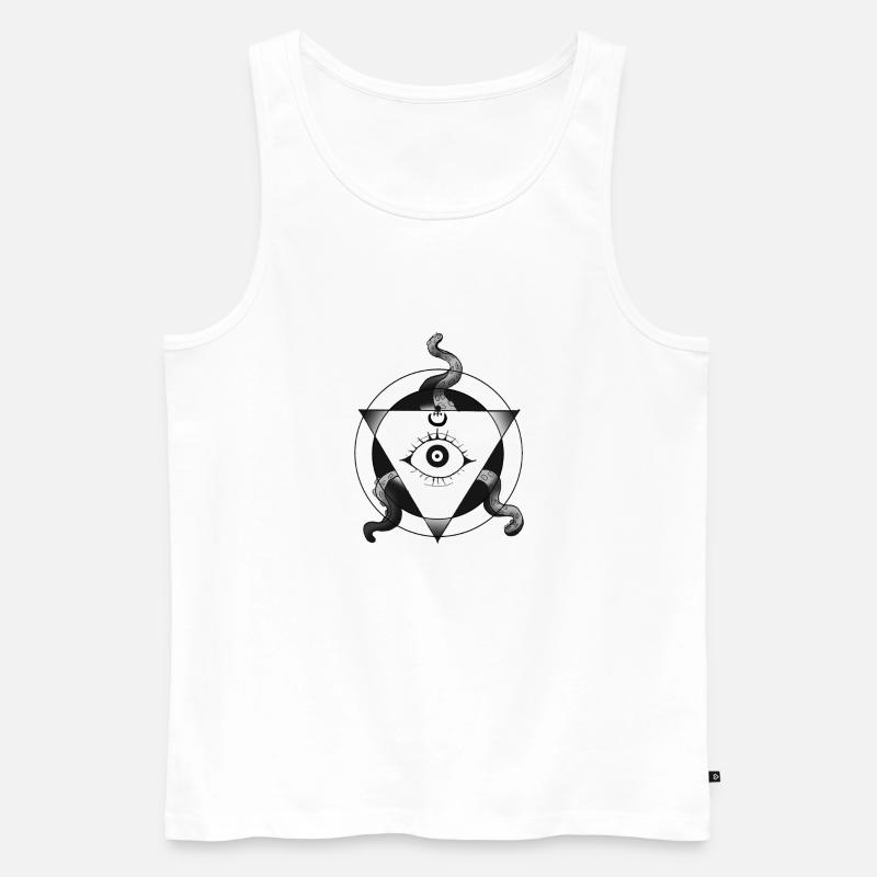 Tentacle Triangle OnWhite - Männer Premium Bio Tank Top - Weiß