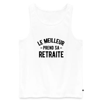 Humour retraite homme - Débardeur bio Premium Homme - blanc - Devant - Michal (187cm)