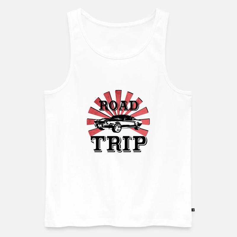 Roadtrip! Geschenk Auto Idee - Männer Premium Bio Tank Top - Weiß