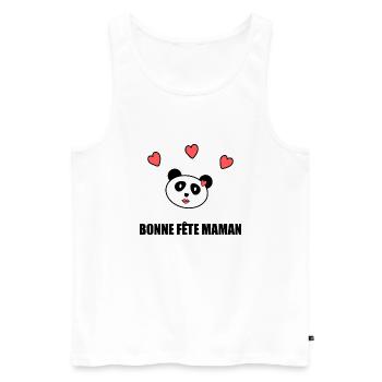 FÊTE DES MÈRES. BONNE FÊTE MAMAN. MAMAN - Débardeur bio Premium Homme - blanc - Devant - Michal (187cm)