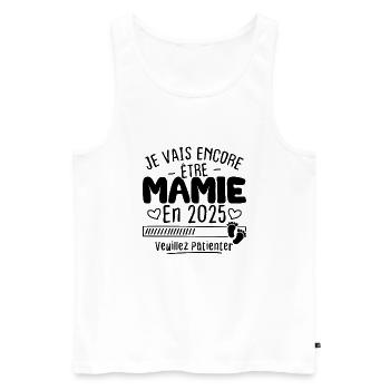 Je Vais Encore être Mamie En 2025 - Débardeur bio Premium Homme - blanc - Devant - Michal (187cm)