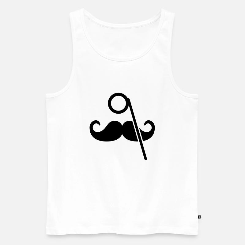 Mustache - Männer Premium Bio Tank Top - Weiß
