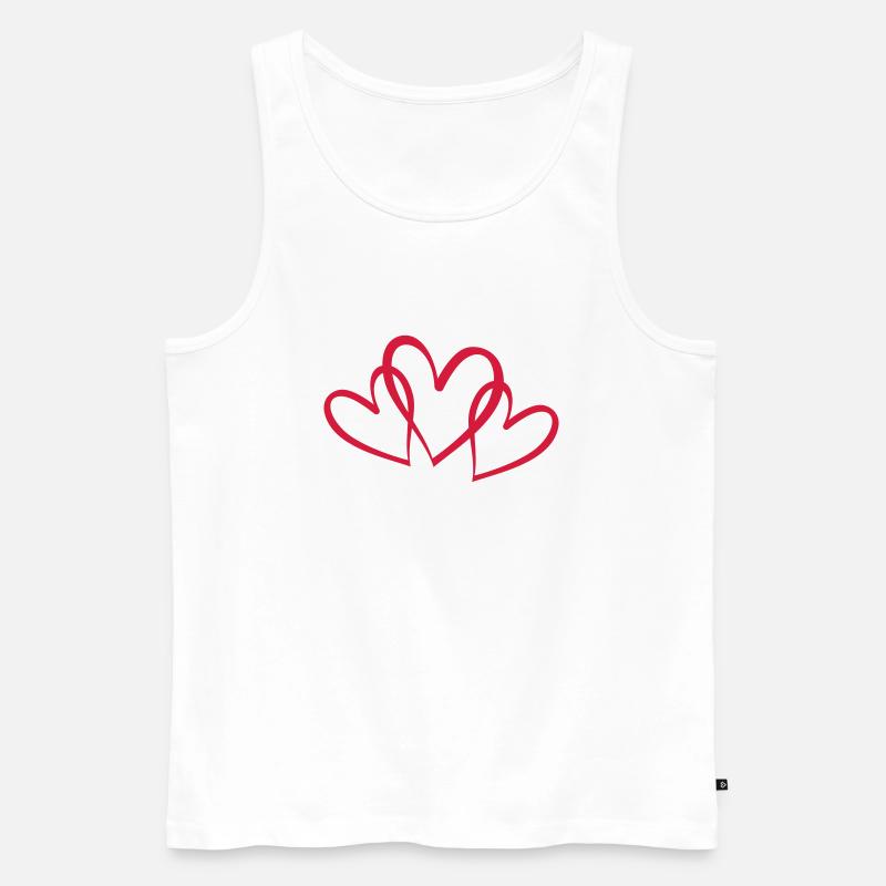 3 verschlungene Herzen - Männer Premium Bio Tank Top - Weiß