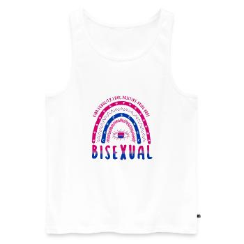Boho Rainbow LGBT Saying Bisexual - Men's Premium Organic Tank Top - white - Front - AI Model Male 178 light (178cm)