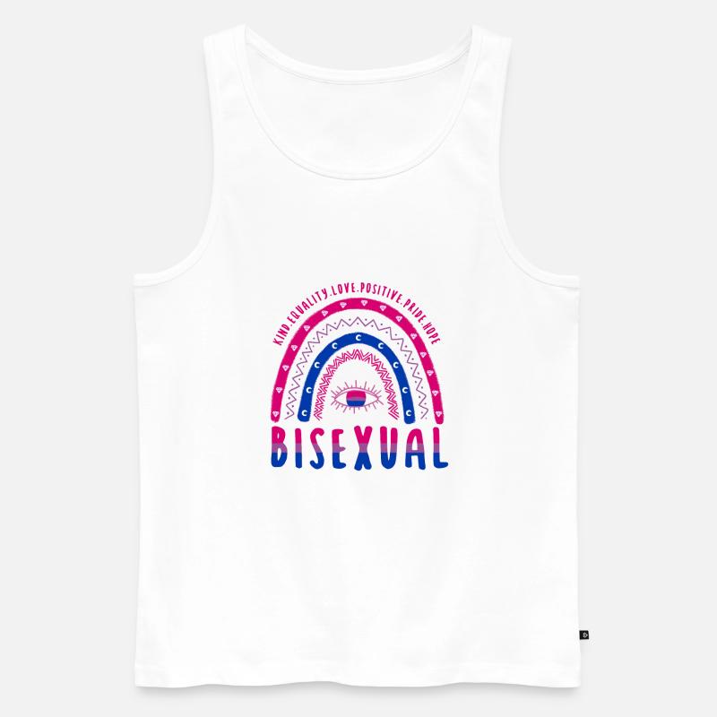Boho Regenbogen LGBT Spruch Bisexuell - Männer Premium Bio Tank Top - Weiß