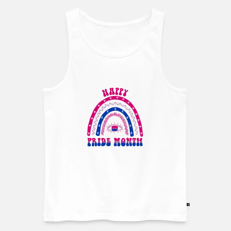 Boho Regenbogen Happy Pride Month Bisexuell - Männer Premium Bio Tank Top - Weiß