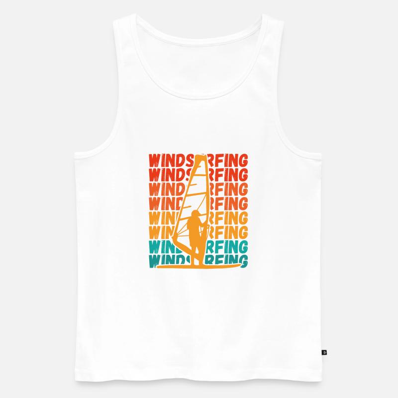 Weißer Windsurfer Auf Surfbrett - Männer Premium Bio Tank Top - Weiß