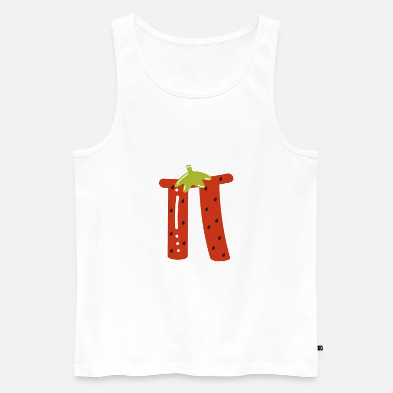 Pi Als Erdbeere In Weiß - Männer Premium Bio Tank Top - Weiß