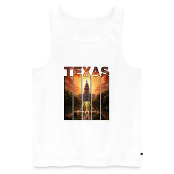 Texas Motif Horse Rides Into The Sunset - Men's Premium Organic Tank Top - white - Front - Michal (187cm)