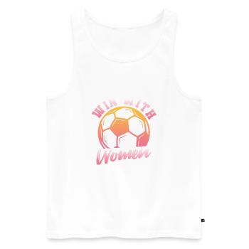 Soccer féminin, Football féminin, Football féminin - Débardeur bio Premium Homme - blanc - Devant - Michal (187cm)