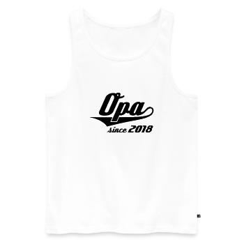 Opa since 2018 Swash - Männer Premium Bio Tank Top - Weiß - Vorne - Michal (187cm)