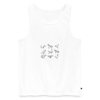 Origami Tiere Animals - Männer Premium Bio Tank Top - Weiß - Vorne - AI Model Male 178 light (178cm)