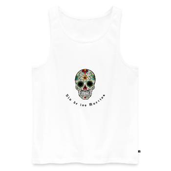 Dia de los Muertos - Débardeur bio Premium Homme - blanc - Devant - AI Model Male 178 light (178cm)